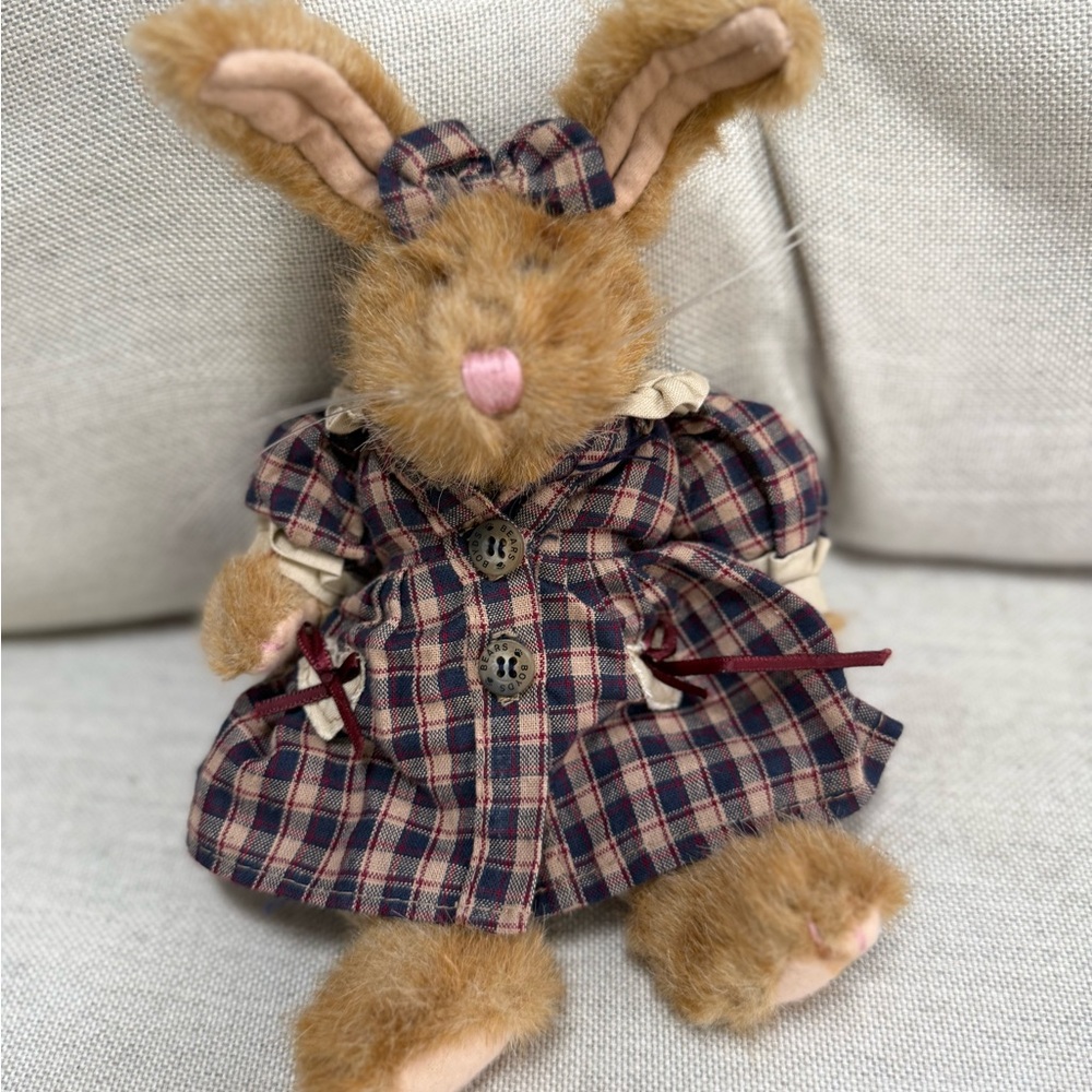 Boyds Bears Plaid Bunny with Pink Nose